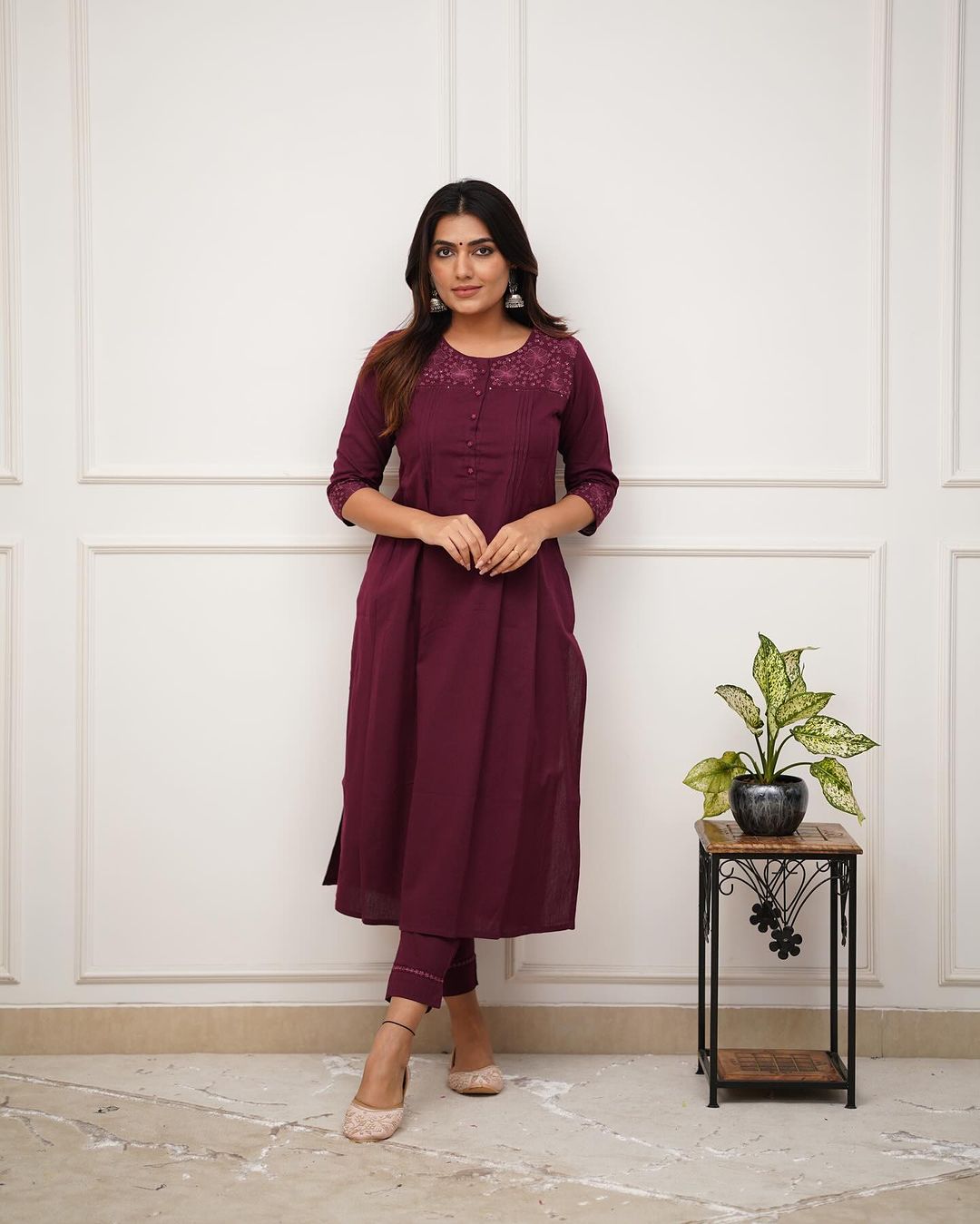 Dopa x VBDimple: Monochrome Embroidered Kurti Set - Summer Collection