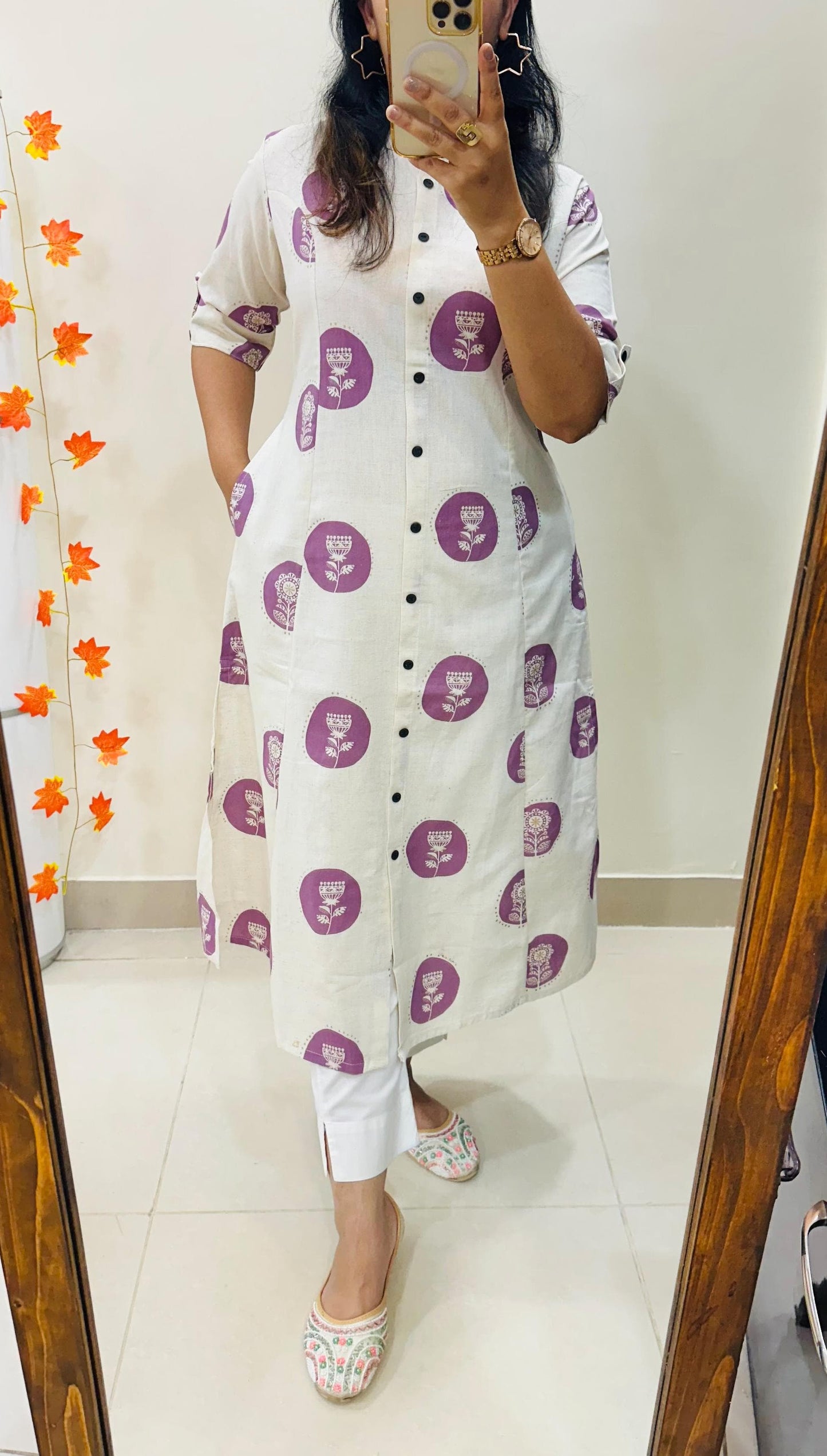 Dopa x VBDimple: Jaipuri A-Line Princess Cut Kurti - Trendy Sleeves
