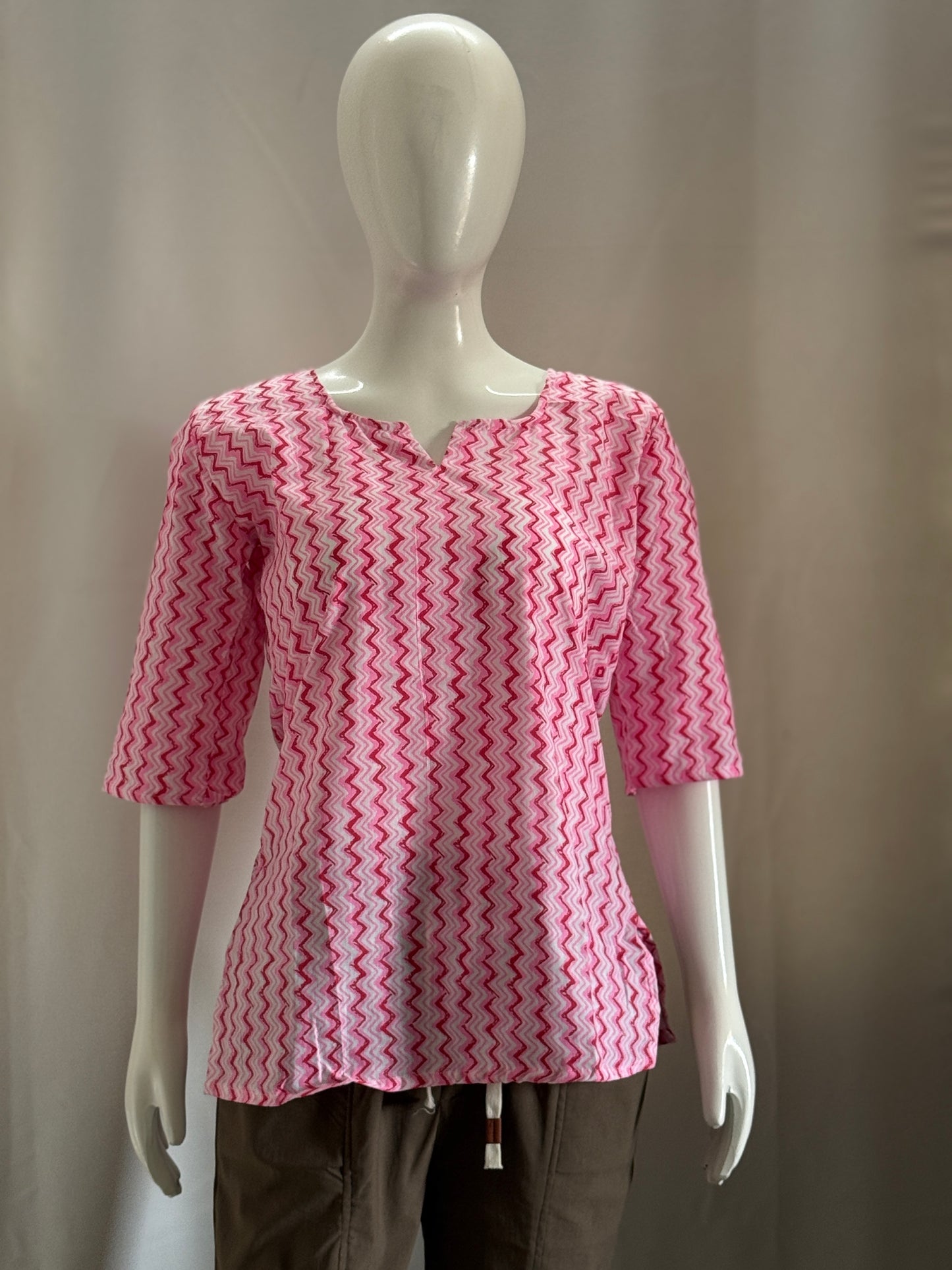 KurtiKulture β Ziva Pink Wave Kurti