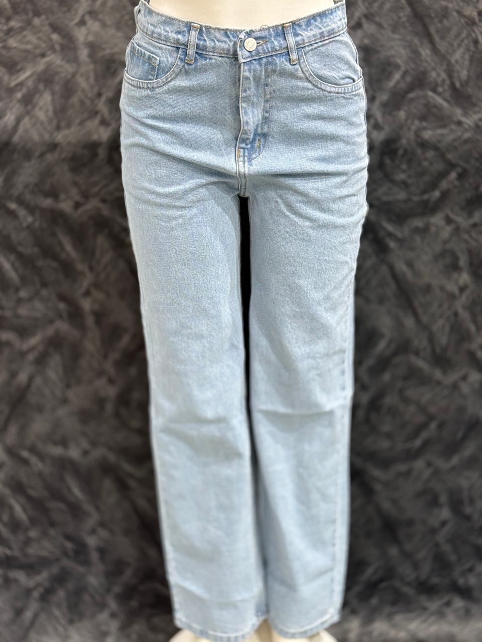 The Sky Drape – Wide-Leg Jeans - sky blue