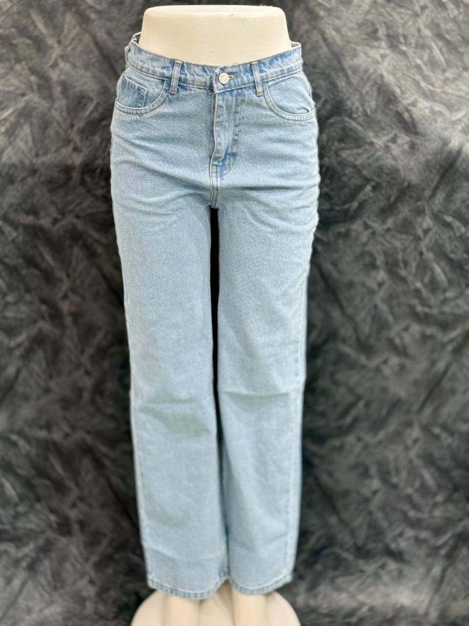 The Sky Drape – Wide-Leg Jeans - sky blue