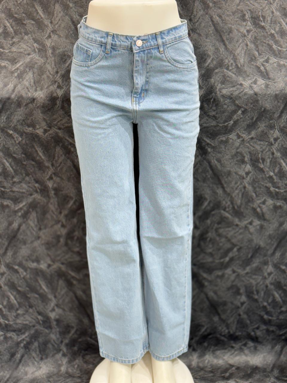 The Sky Drape – Wide-Leg Jeans - sky blue