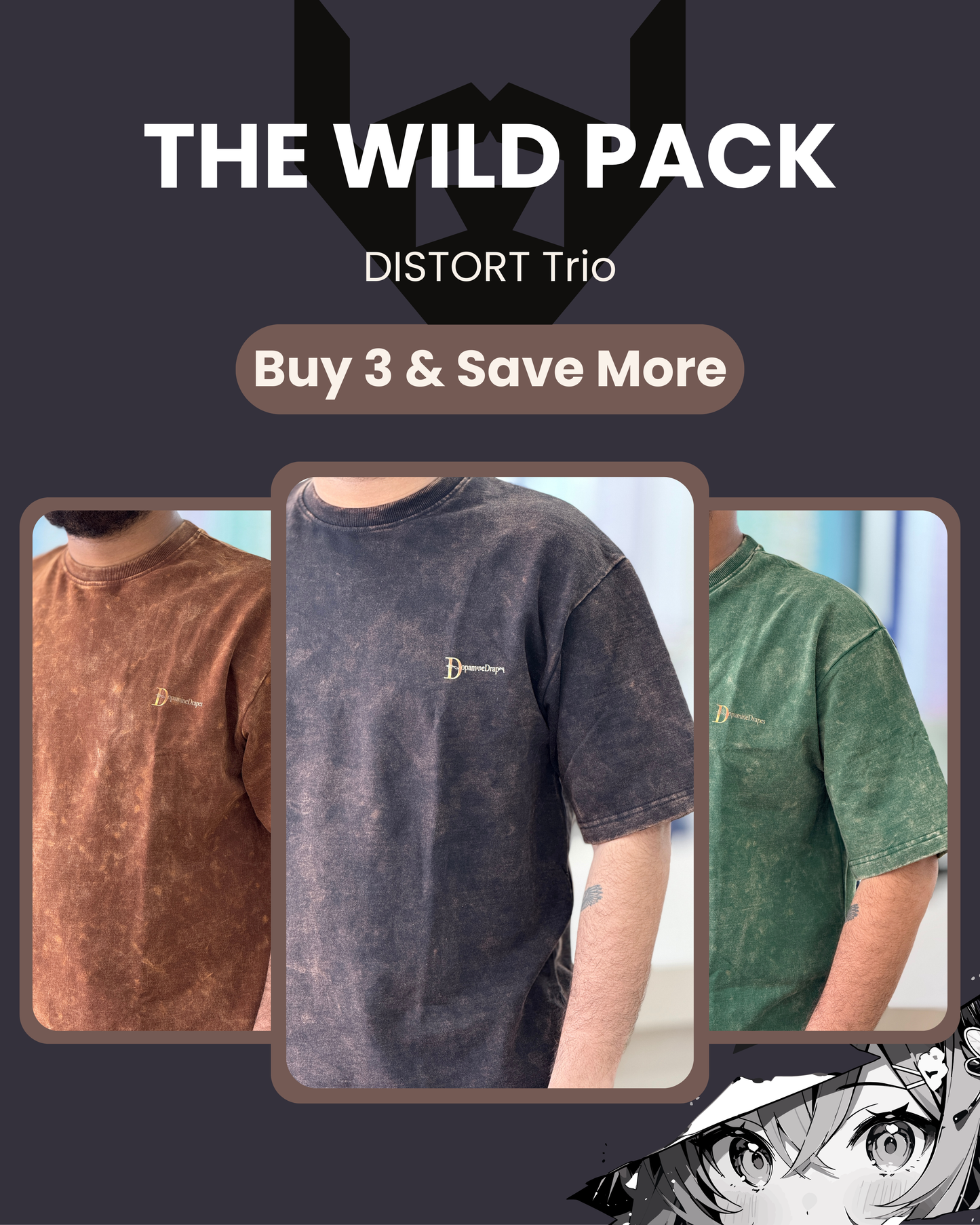 The Wild Pack – DISTORT Trio | DROP SHOULDERS