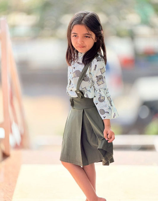Girl's Suspender Scut Top – Trendy Airport Look for Fashion-Forward Girls by DopamineDrapes