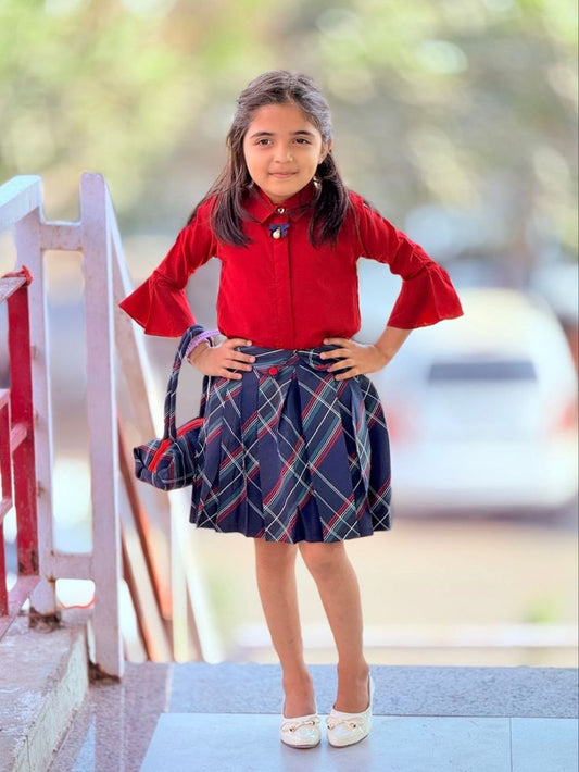 Girl's Suspender Scut Top – Trendy Airport Look for Fashion-Forward Girls