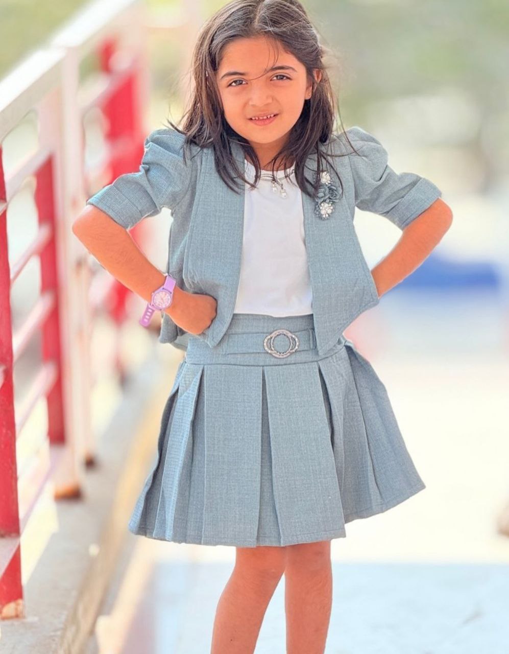 Girl's Jacket-Capri Suit – Stylish Jacket & Scut Top Combo for Trendy Girls