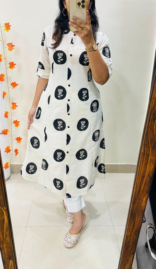 Dopa x VBDimple: Jaipuri A-Line Princess Cut Kurti - Trendy Sleeves
