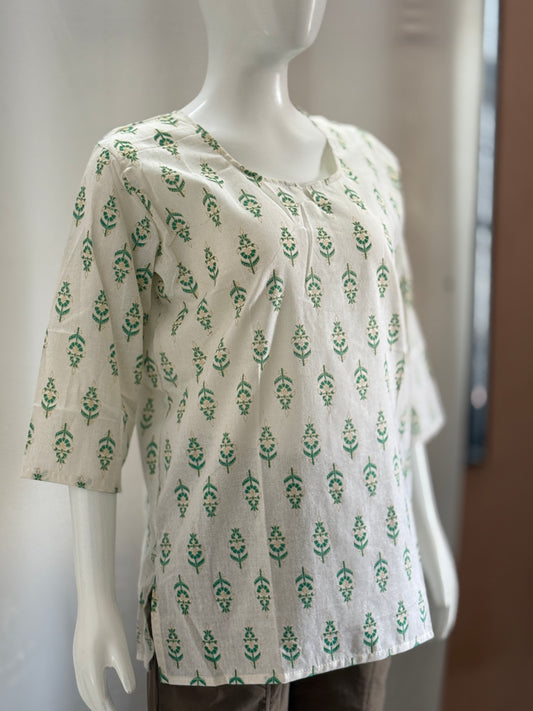 KurtiKulture – Nazaakat Block-Print Cotton Kurti