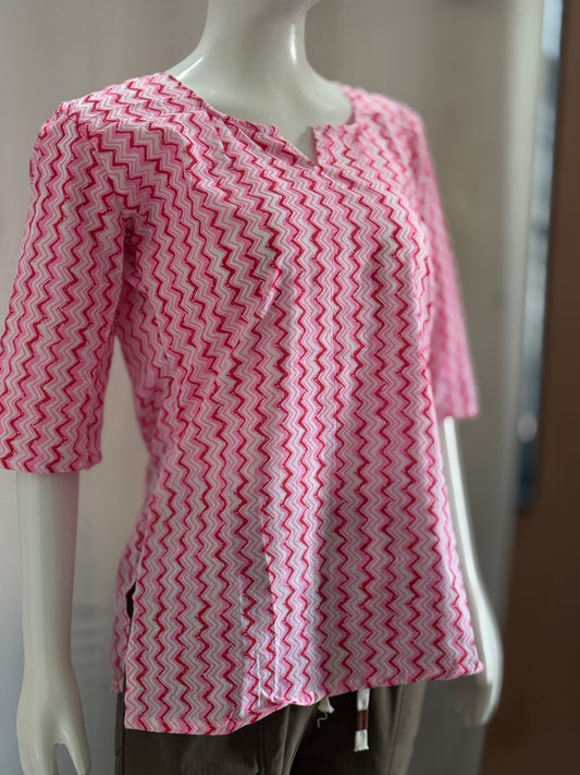 KurtiKulture – Ziva Pink Wave Kurti