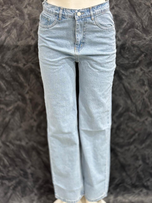 The Sky Drape – Wide-Leg Jeans - sky blue